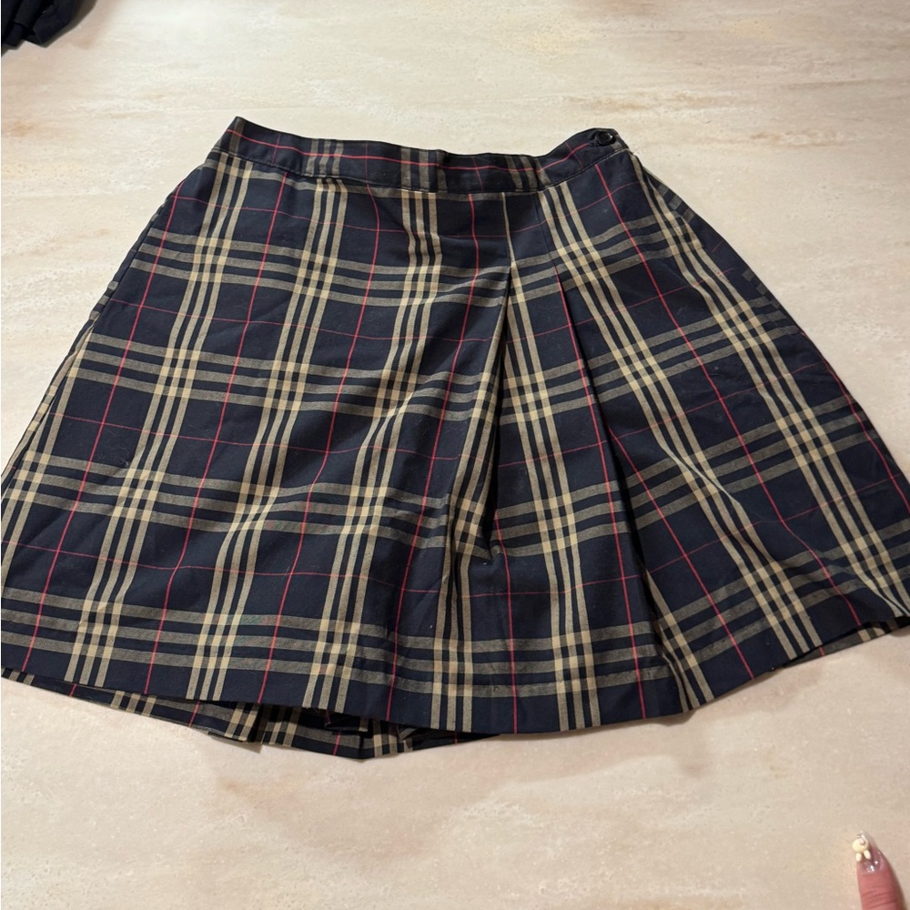 Plaid Navy Blue Mini Skirt With Shorts! Size M-L